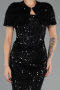 Long Black Scaly Evening Dress ABU6641