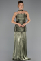 Long Olive Drab Chiffon Prom Gown ABU6643