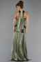 Long Olive Drab Chiffon Prom Gown ABU6643