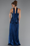 Long Navy Blue Chiffon Prom Gown ABU6643