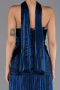 Long Navy Blue Chiffon Prom Gown ABU6643