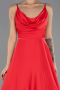 Long Red Satin Prom Gown ABU6648