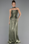 Long Olive Drab Chiffon Prom Gown ABU6644