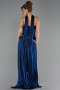 Long Navy Blue Chiffon Prom Gown ABU6644