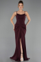 Long Cherry Colored Evening Dress ABU6645