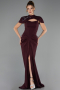 Long Cherry Colored Evening Dress ABU6645