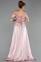 Long Powder Color Beaded Evening Dress ABU6329