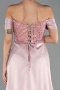 Long Powder Color Beaded Evening Dress ABU6329