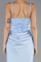 Long Light Blue Satin Evening Dress ABU6649
