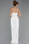 Long White Satin Evening Dress ABU6649