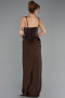 Long Brown Satin Evening Dress ABU6649