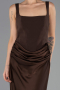Long Brown Satin Evening Dress ABU6649