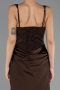 Long Brown Satin Evening Dress ABU6649