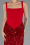 Long Red Scaly Evening Dress ABU6650