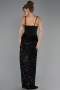 Long Black Scaly Evening Dress ABU6650