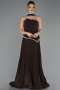 Long Brown Chiffon Evening Dress ABU6651