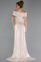 Long Beige Chiffon Prom Gown ABU6581
