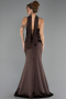 Long Brown Satin Evening Dress ABU6655