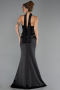 Long Black Satin Evening Dress ABU6655