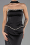Long Black Satin Evening Dress ABU6655