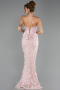 Long Powder Color Dantelle Evening Dress ABU6656