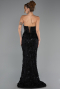 Long Black Dantelle Evening Dress ABU6656