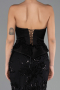 Long Black Dantelle Evening Dress ABU6656