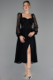 Midi Black Dantelle Cocktail Dress ABK2703