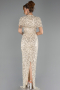 Long Beige Scaly Evening Dress ABU6641