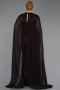 Long Brown Beaded Plus Size Evening Dress ABU6545