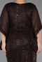 Midi Brown Beaded Plus Size Cocktail Dress ABK2693