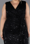 Midi Black Beaded Plus Size Cocktail Dress ABK2698