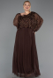 Long Brown Plus Size Evening Gown ABU6611