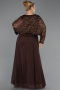 Long Brown Plus Size Evening Gown ABU6611