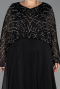 Long Black Plus Size Evening Gown ABU6611