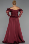 Burgundy Long Satin Formal Plus Size Dress ABU5261