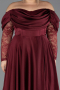 Burgundy Long Satin Formal Plus Size Dress ABU5261