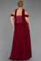 Burgundy Long Chiffon Plus Size Evening Dress ABU5551