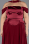Burgundy Long Chiffon Plus Size Evening Dress ABU5551