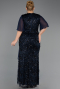 Long Navy Blue Scaly Plus Size Evening Gown ABU6373