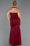 Long Burgundy Beaded Plus Size Evening Gown ABU6632