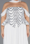 Long White Chiffon Formal Plus Size Dress ABU6535
