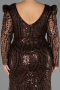Long Brown Beaded Plus Size Evening Gown ABU6661