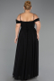 Long Black Chiffon Plus Size Evening Gown ABU6646