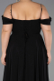 Long Black Chiffon Plus Size Evening Gown ABU6646