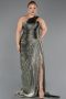 Long Olive Drab Chiffon Plus Size Evening Dress ABU6713