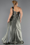 Long Olive Drab Chiffon Plus Size Evening Dress ABU6713