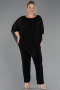 Black Chiffon Plus Size Cocktail Dress ABT139