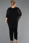 Black Chiffon Plus Size Cocktail Dress ABT139