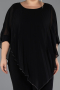 Black Chiffon Plus Size Cocktail Dress ABT139